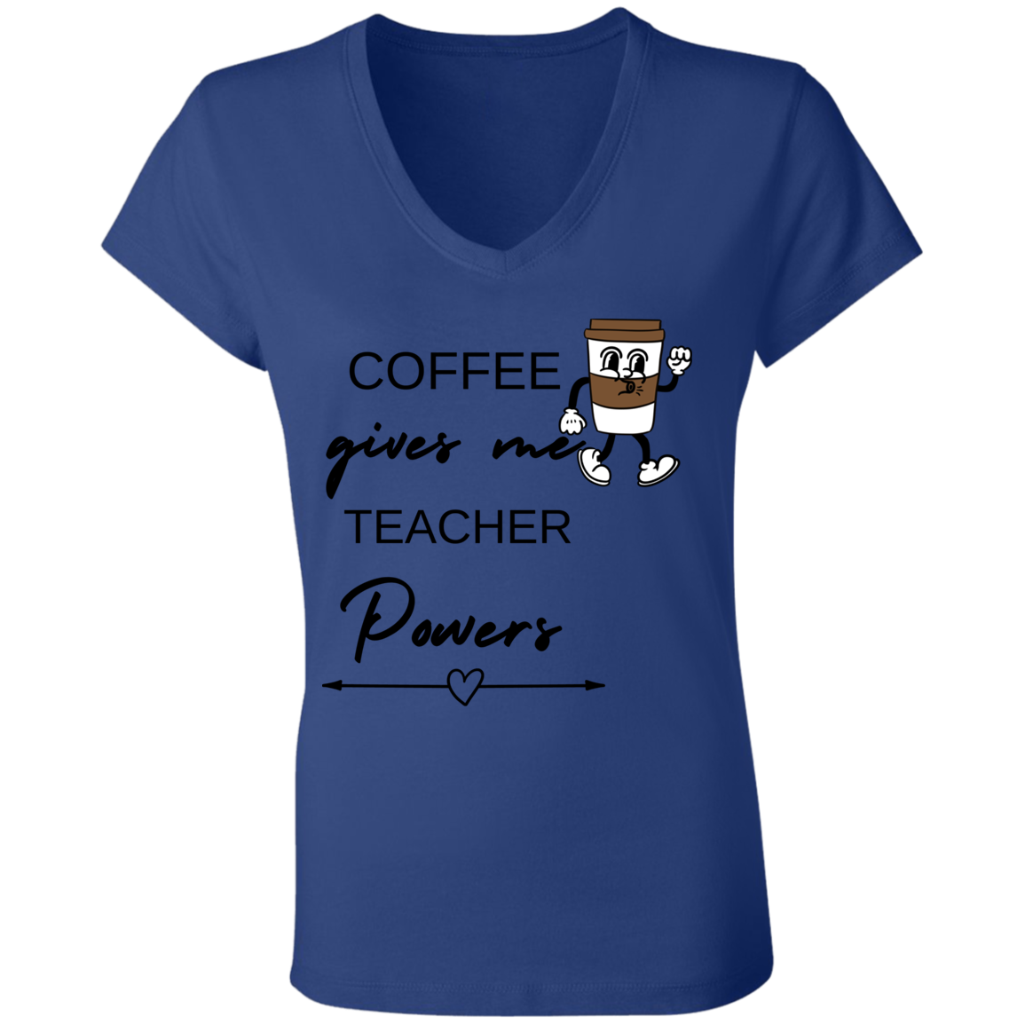 Back to School Ladies' Jersey V-Neck T-Shirt For Teachers