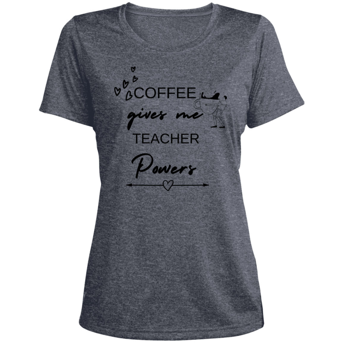 Back to School Ladies' Heather Scoop Neck Performance Tee For Teachers