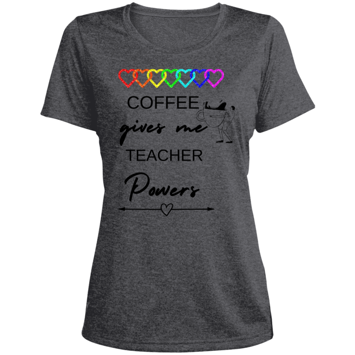 Back to School Ladies' Heather Scoop Neck Performance Tee For Teachers