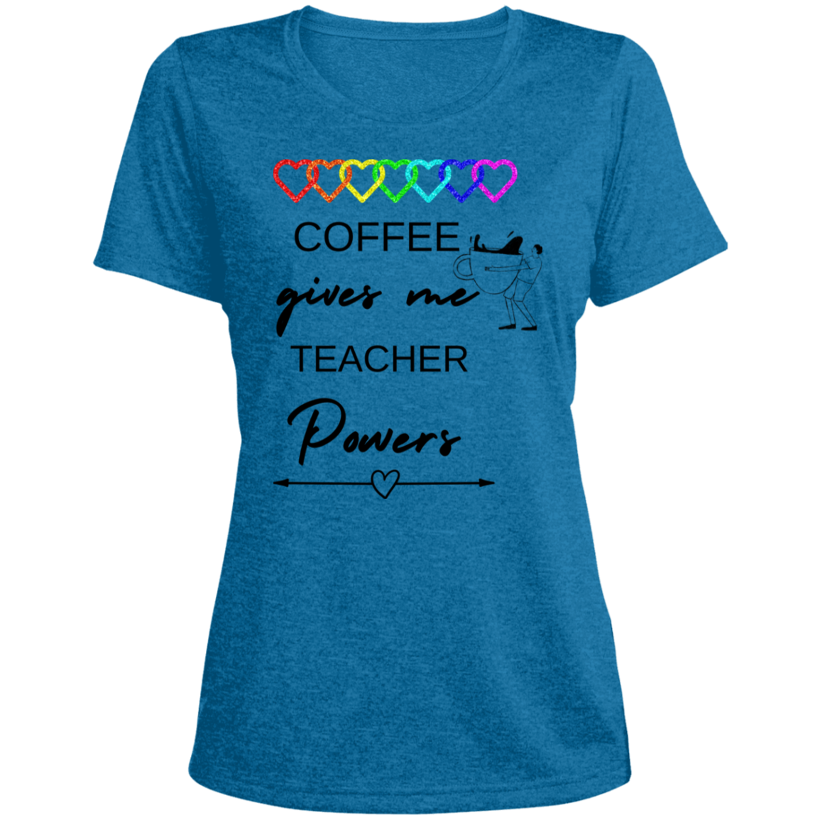 Back to School Ladies' Heather Scoop Neck Performance Tee For Teachers