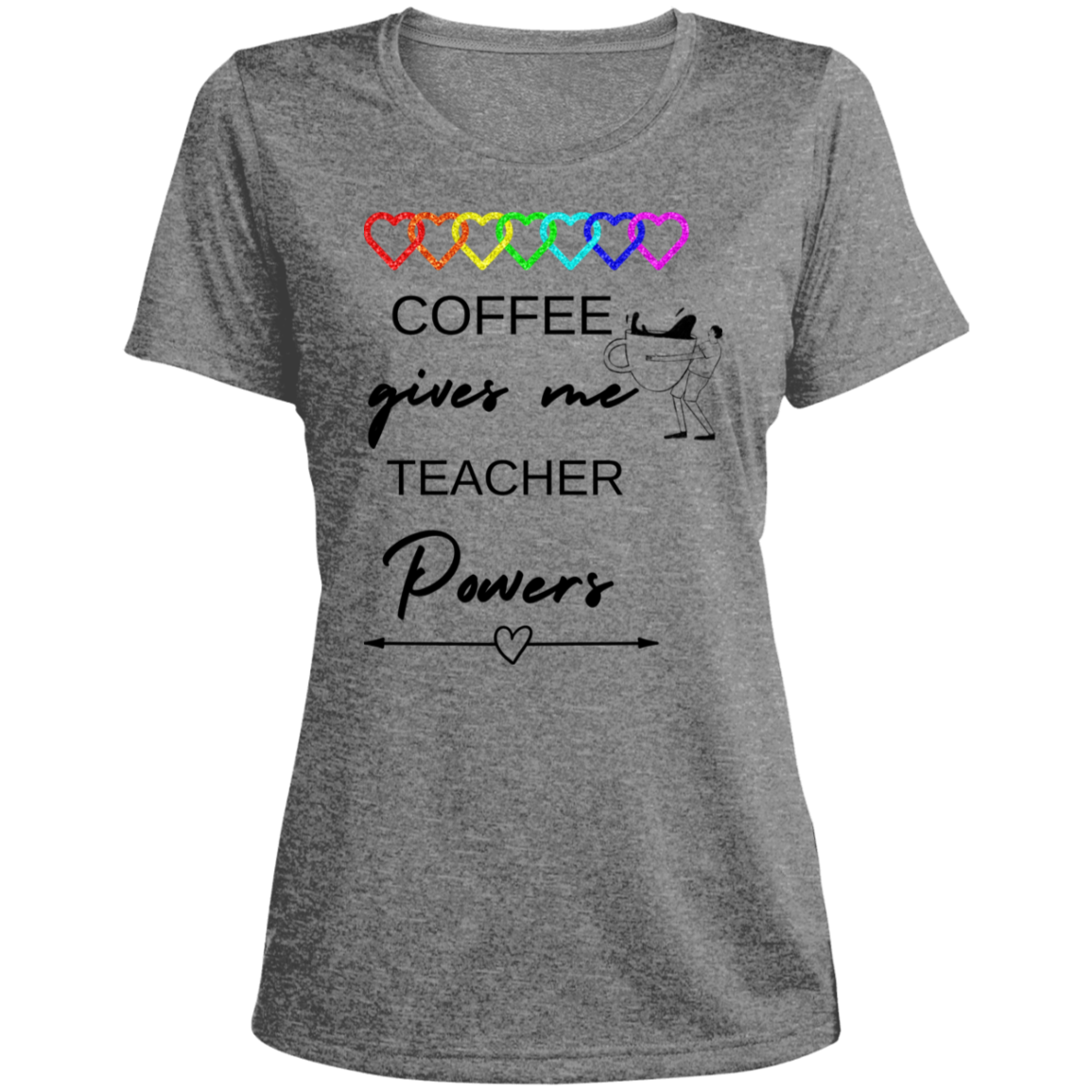 Back to School Ladies' Heather Scoop Neck Performance Tee For Teachers
