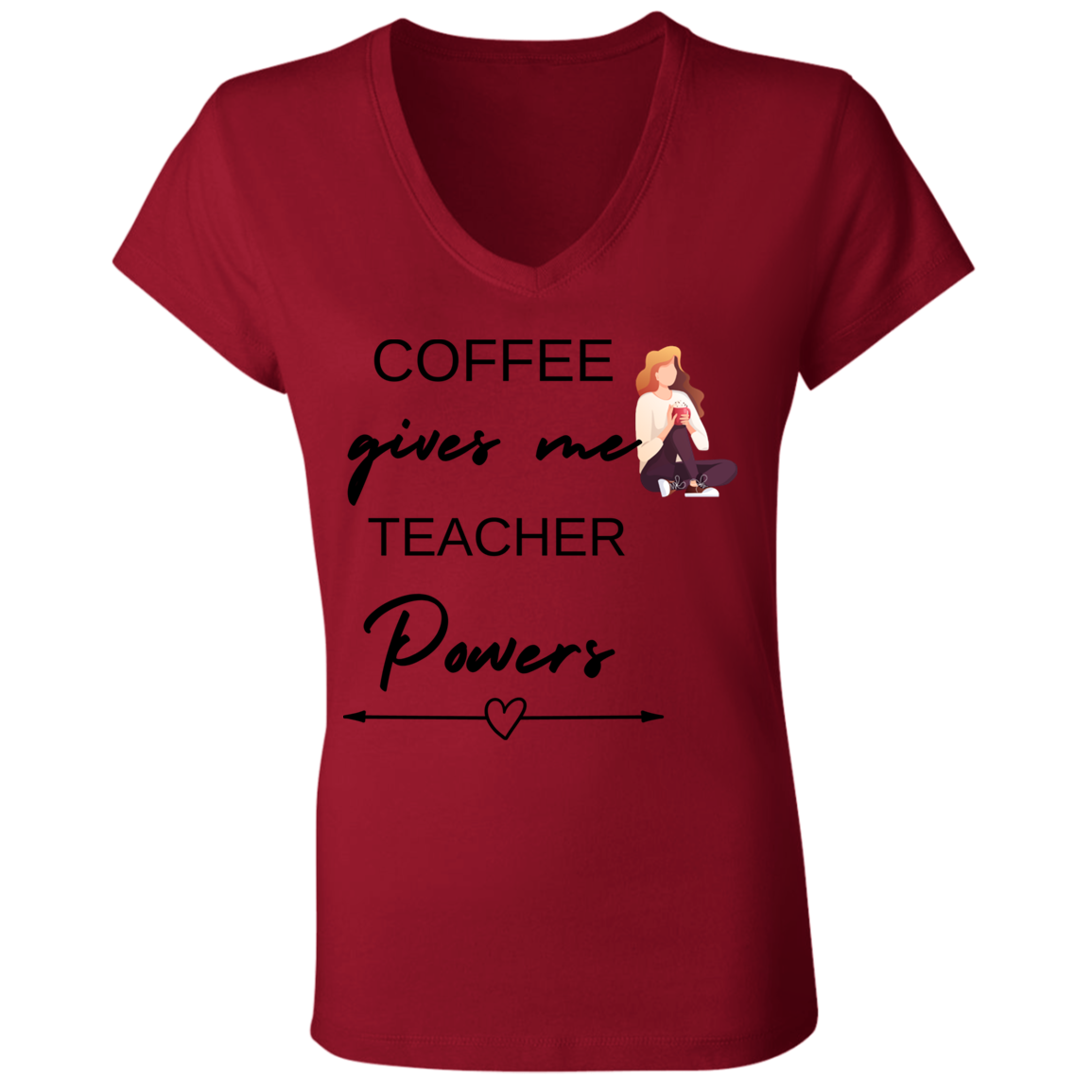 Back to School Ladies' Jersey V-Neck T-Shirt For Teachers