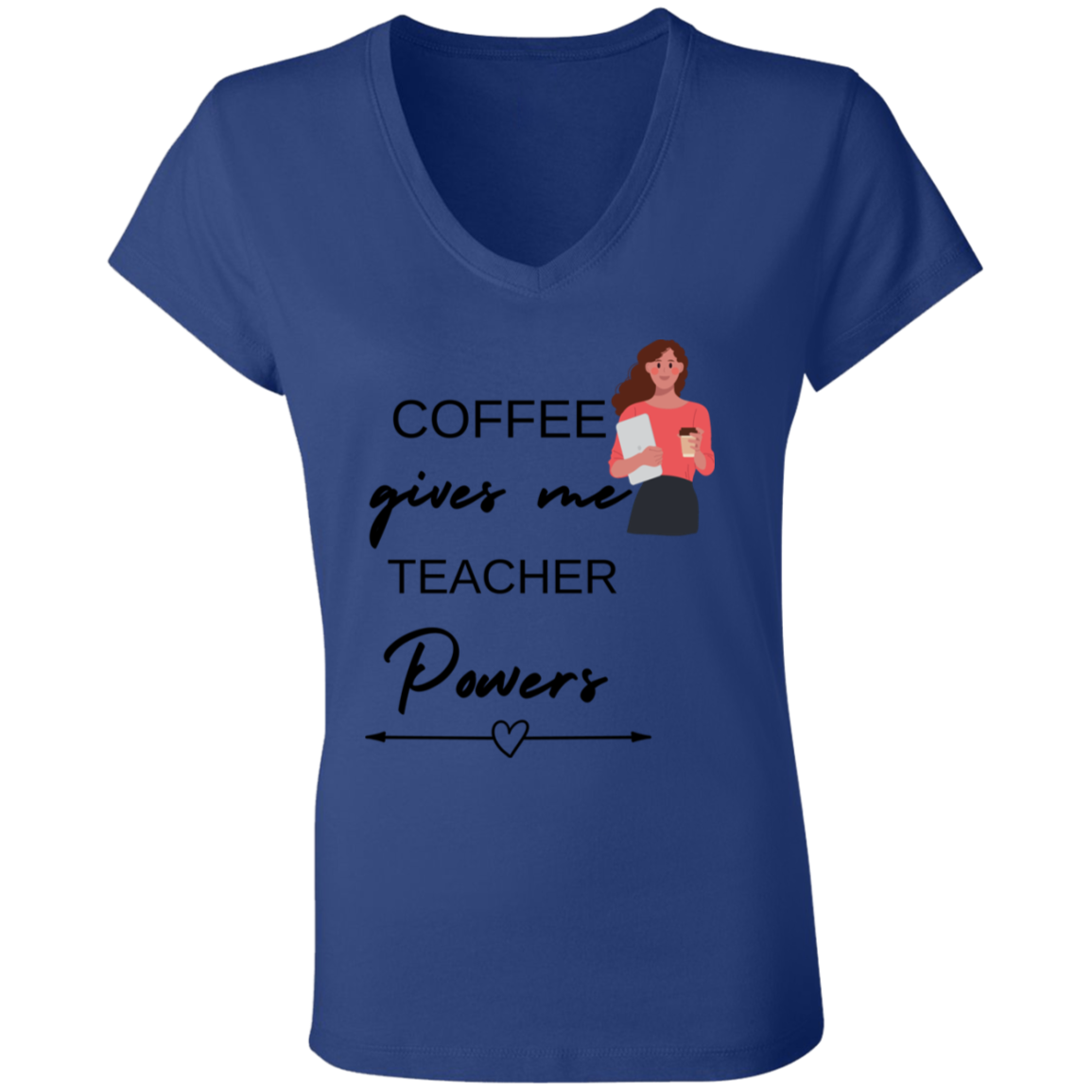 Back to School Ladies' Jersey V-Neck T-Shirt For Teachers