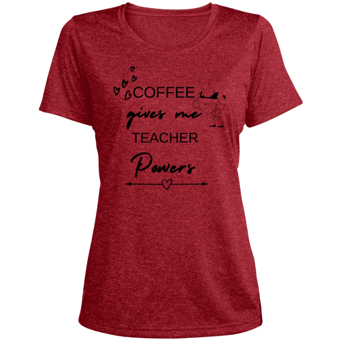 Back to School Ladies' Heather Scoop Neck Performance Tee For Teachers