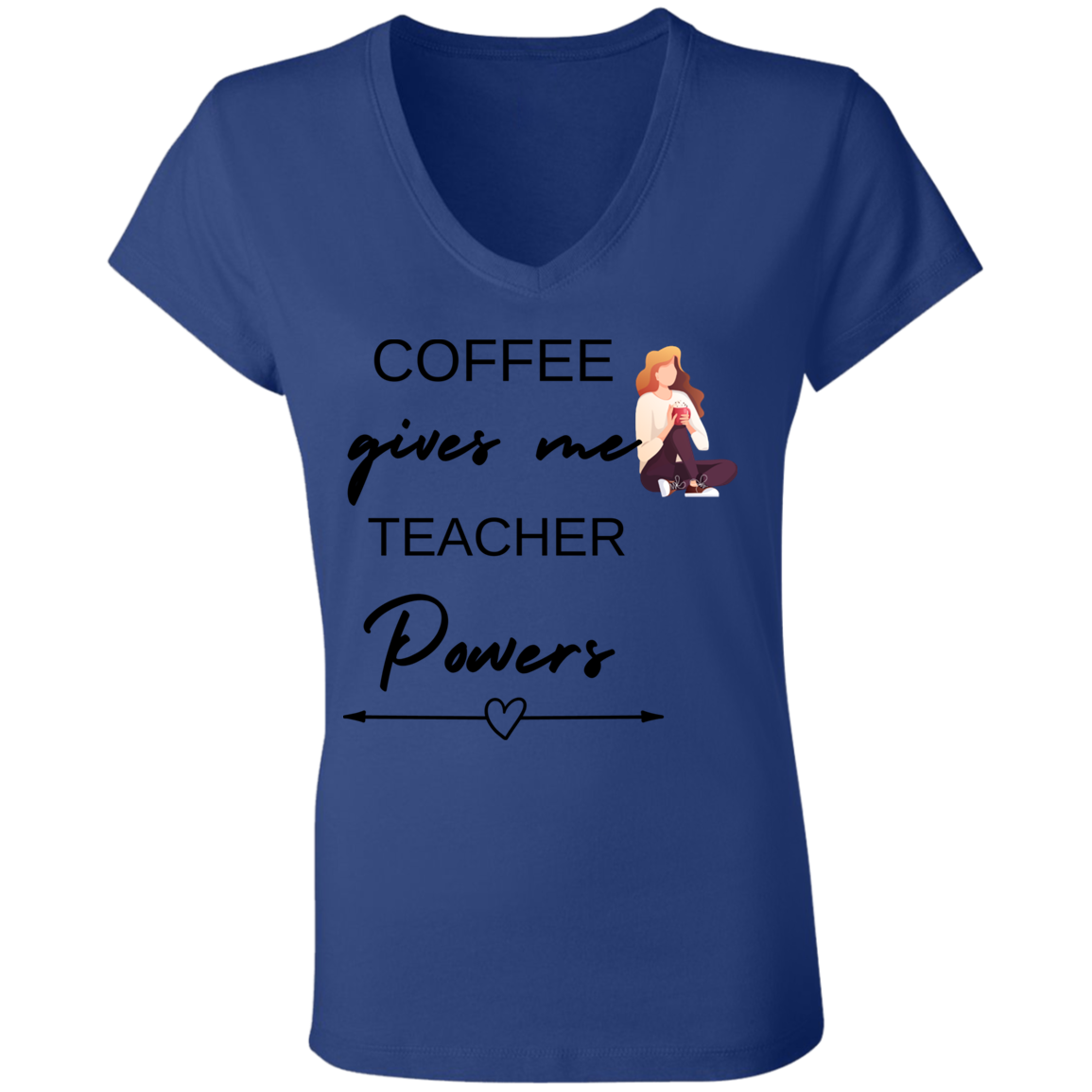 Back to School Ladies' Jersey V-Neck T-Shirt For Teachers