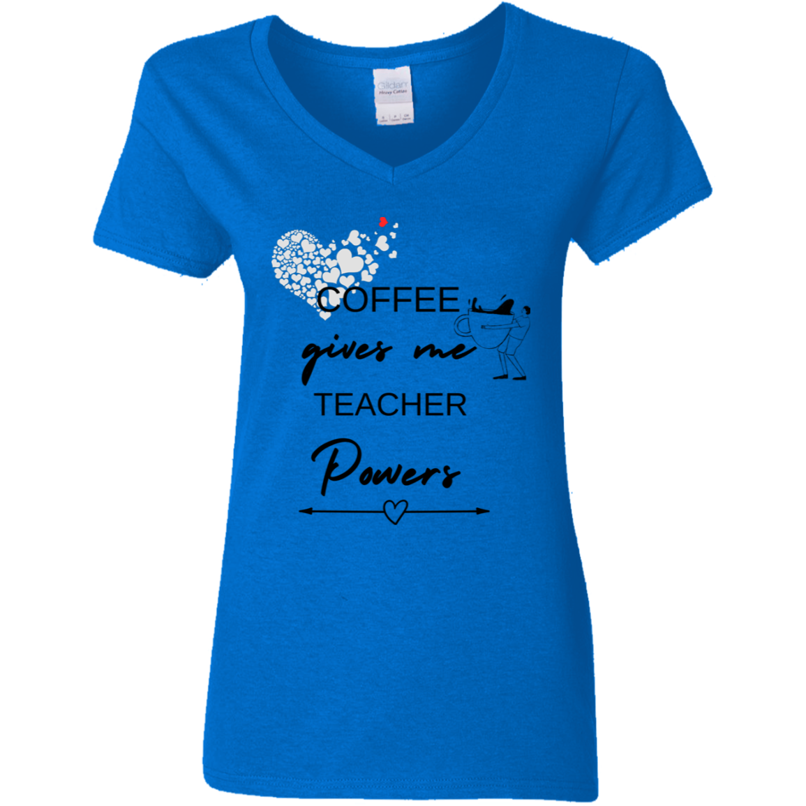 Back to School Ladies' 5.3 oz. V-Neck T-Shirt For Teachers