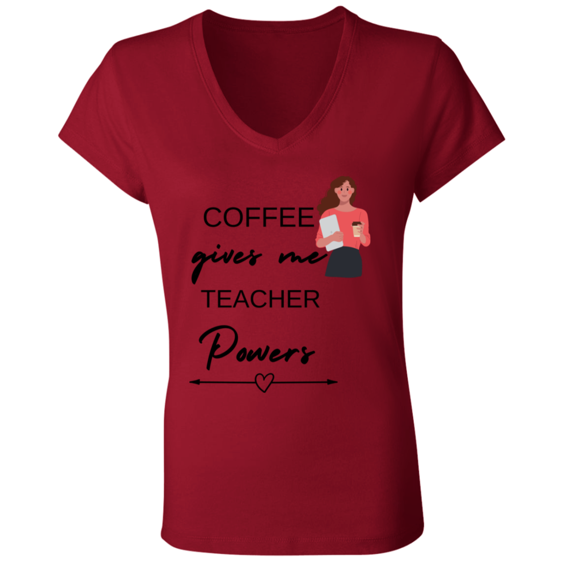 Back to School Ladies' Jersey V-Neck T-Shirt For Teachers