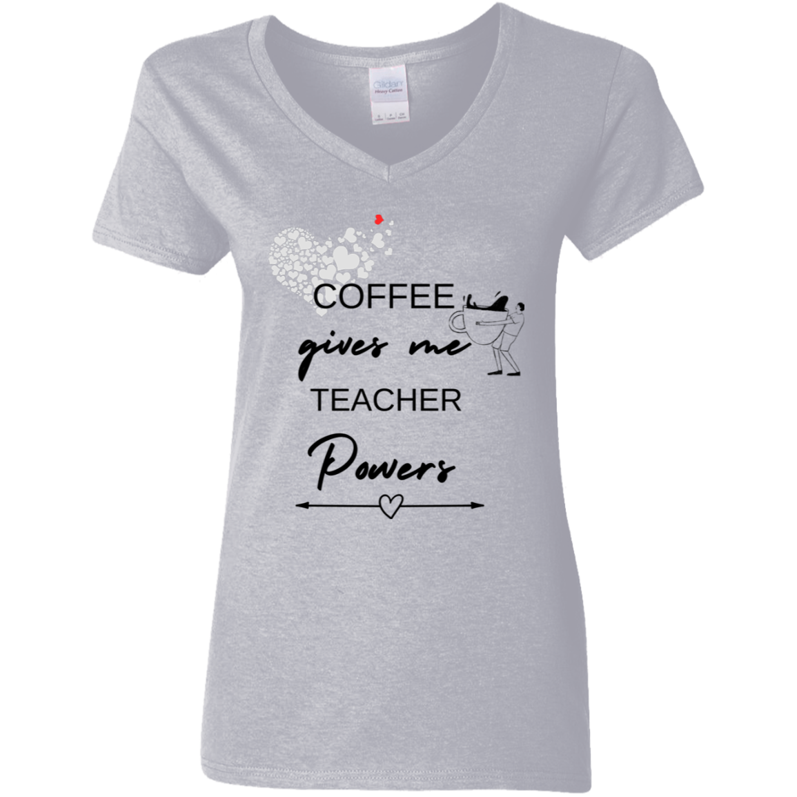 Back to School Ladies' 5.3 oz. V-Neck T-Shirt For Teachers