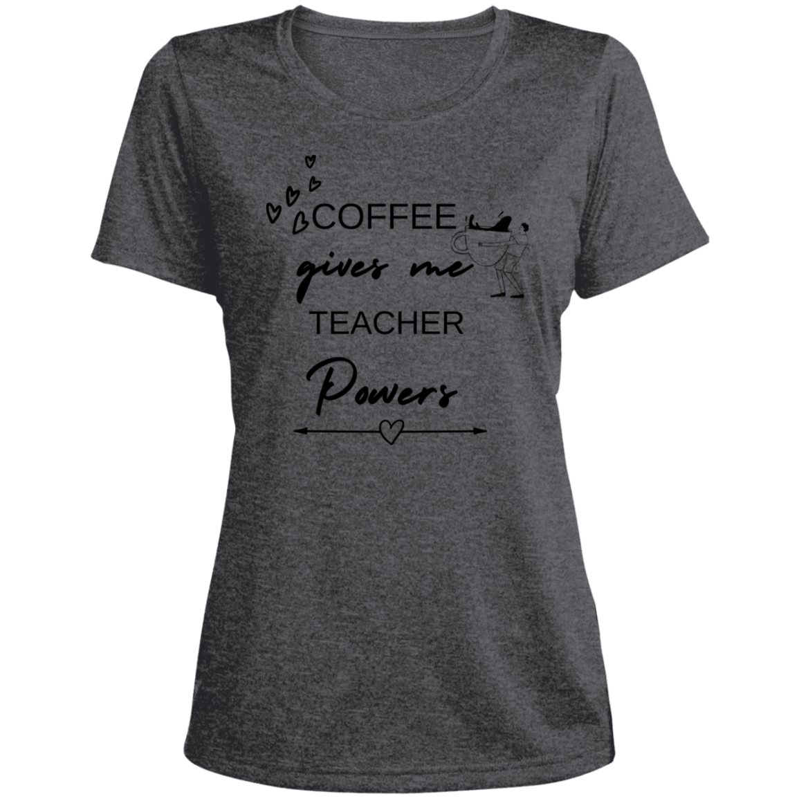 Back to School Ladies' Heather Scoop Neck Performance Tee For Teachers