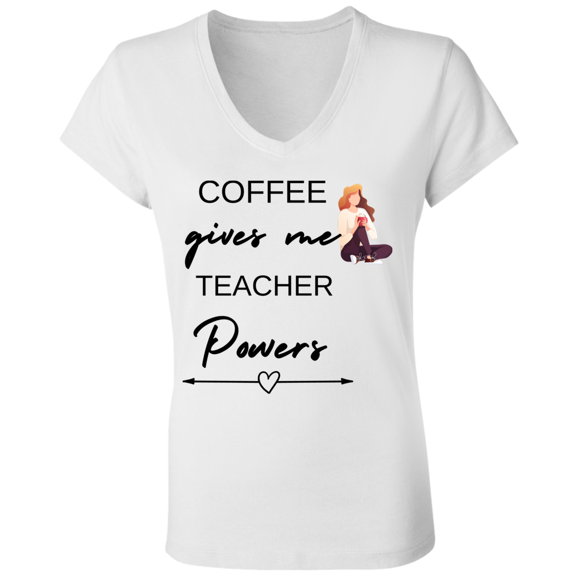 Back to School Ladies' Jersey V-Neck T-Shirt For Teachers
