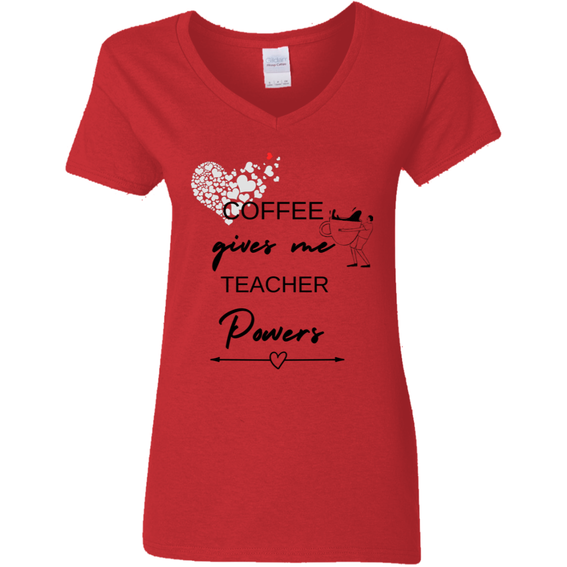 Back to School Ladies' 5.3 oz. V-Neck T-Shirt For Teachers