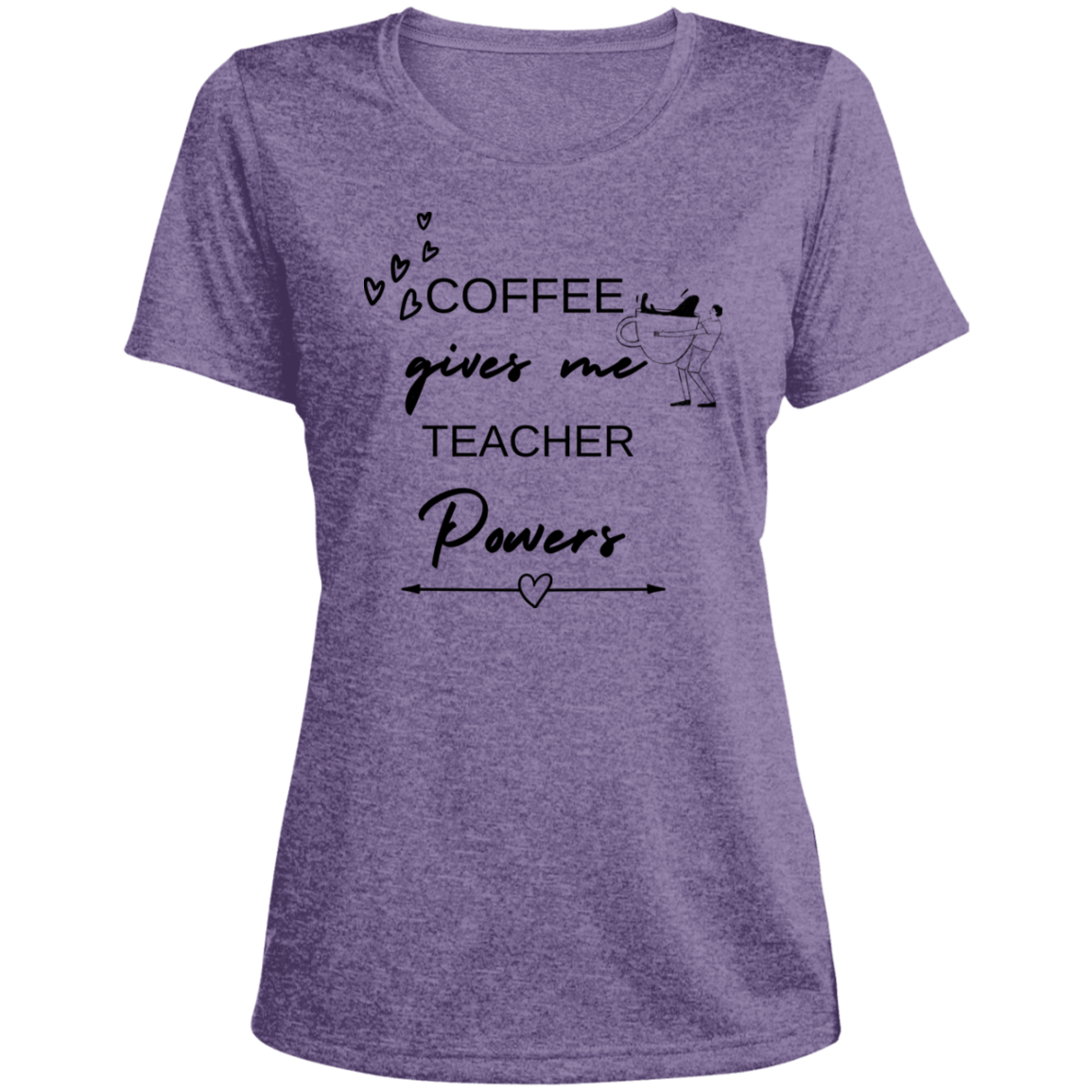 Back to School Ladies' Heather Scoop Neck Performance Tee For Teachers