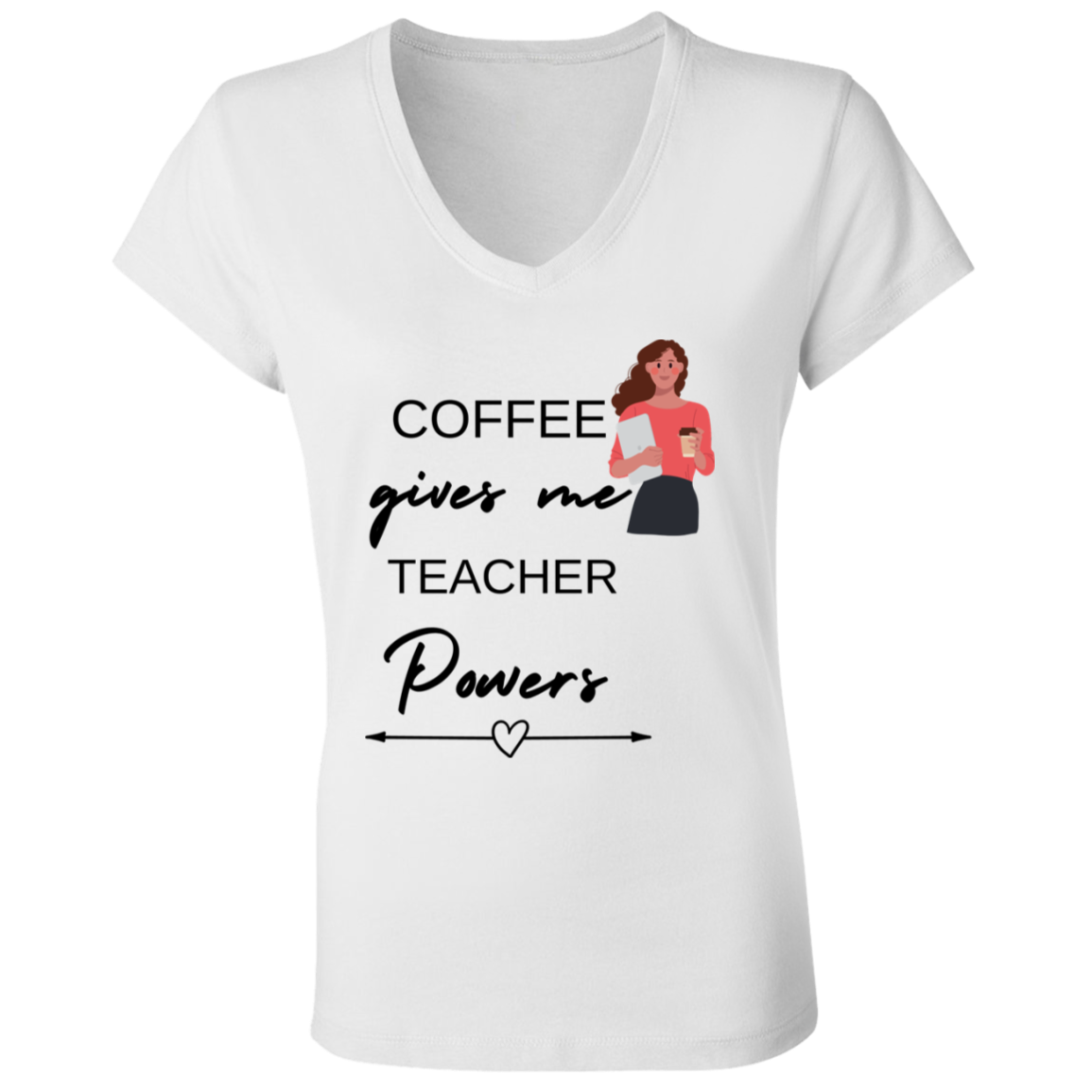 Back to School Ladies' Jersey V-Neck T-Shirt For Teachers
