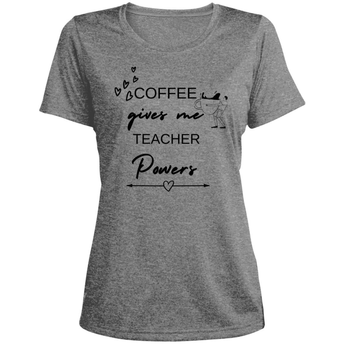 Back to School Ladies' Heather Scoop Neck Performance Tee For Teachers