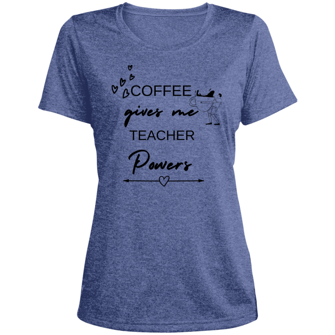 Back to School Ladies' Heather Scoop Neck Performance Tee For Teachers