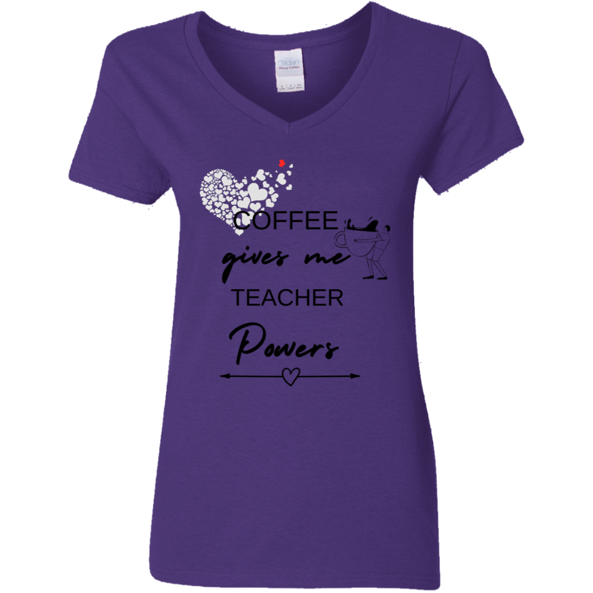 Back to School Ladies' 5.3 oz. V-Neck T-Shirt For Teachers
