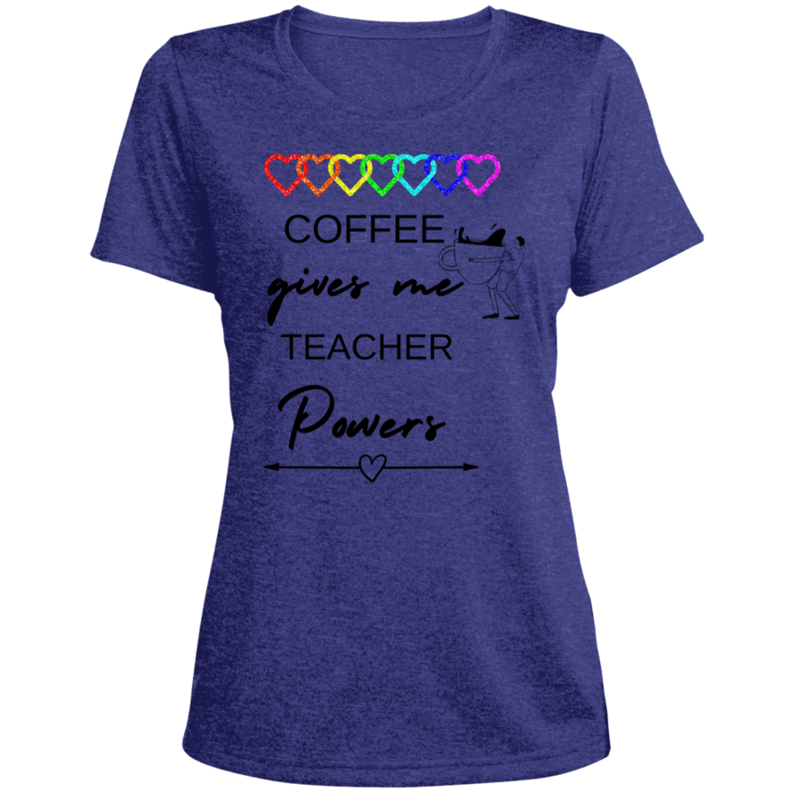 Back to School Ladies' Heather Scoop Neck Performance Tee For Teachers
