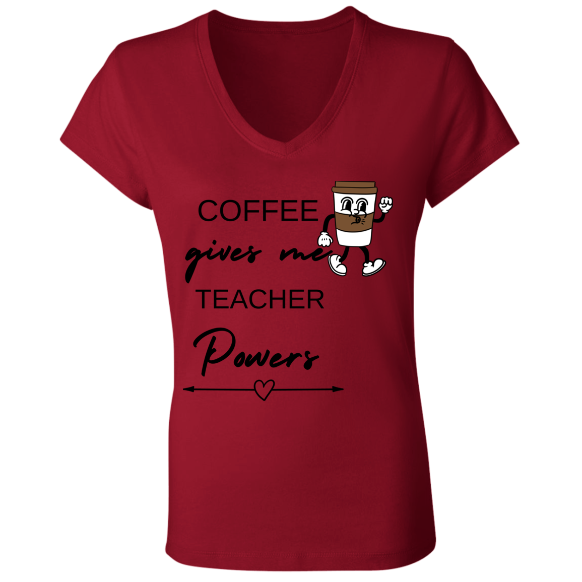 Back to School Ladies' Jersey V-Neck T-Shirt For Teachers