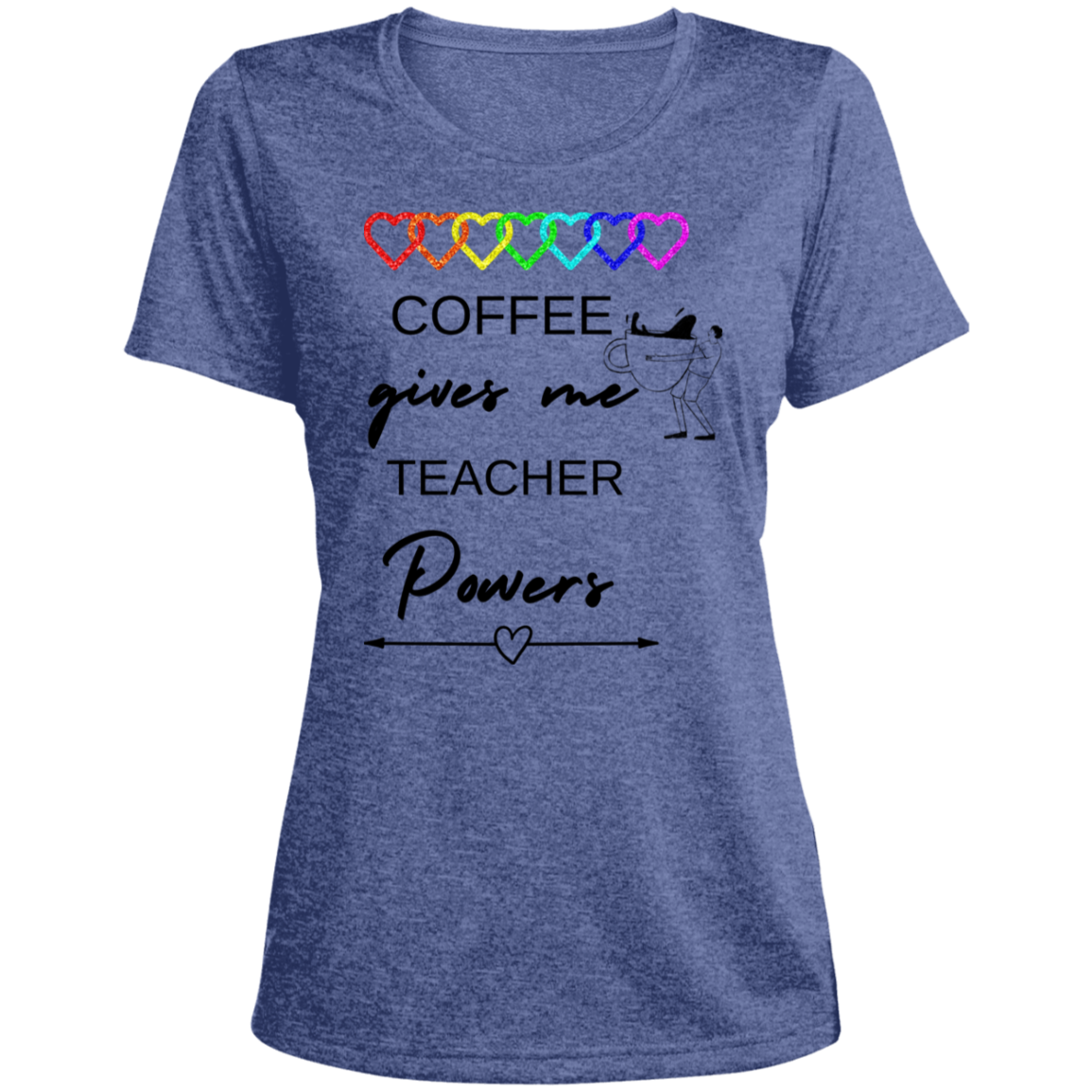 Back to School Ladies' Heather Scoop Neck Performance Tee For Teachers