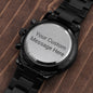Luxury Customizable Engrave Black Chronograph Watch