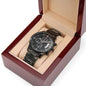 Personalize & Customized Black Chronograph Watch With Luxury Box Included