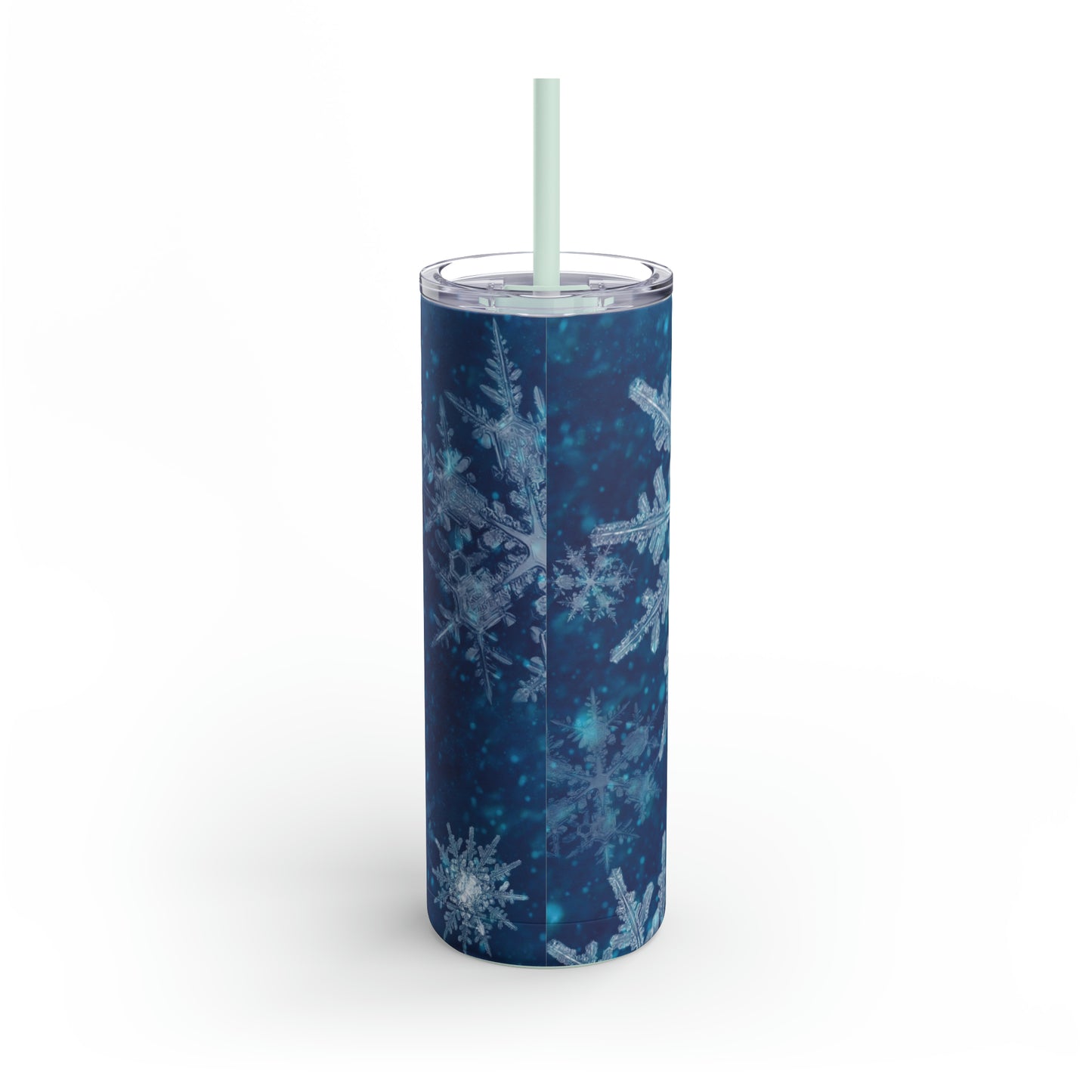 Midnight Sky Snowflakes Maars Maker Skinny Matte Tumbler, 20oz