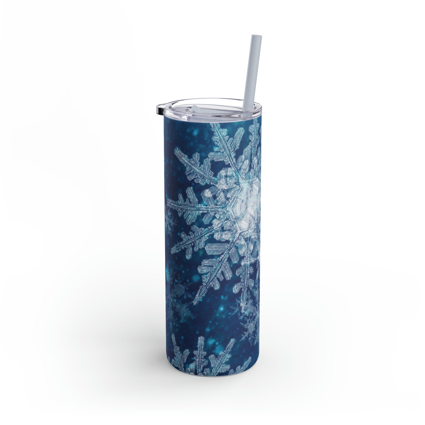 Midnight Sky Snowflakes Maars Maker Skinny Matte Tumbler, 20oz