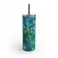 Emerald Green Snowflakes Maars Maker Skinny Matte Tumbler, 20oz