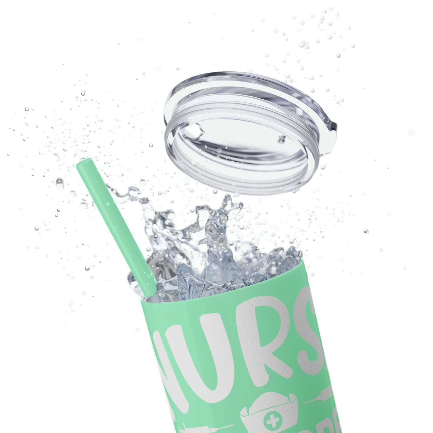 Nurse In Progress Loading Please Wait Skinny Tumbler with Straw, 20oz