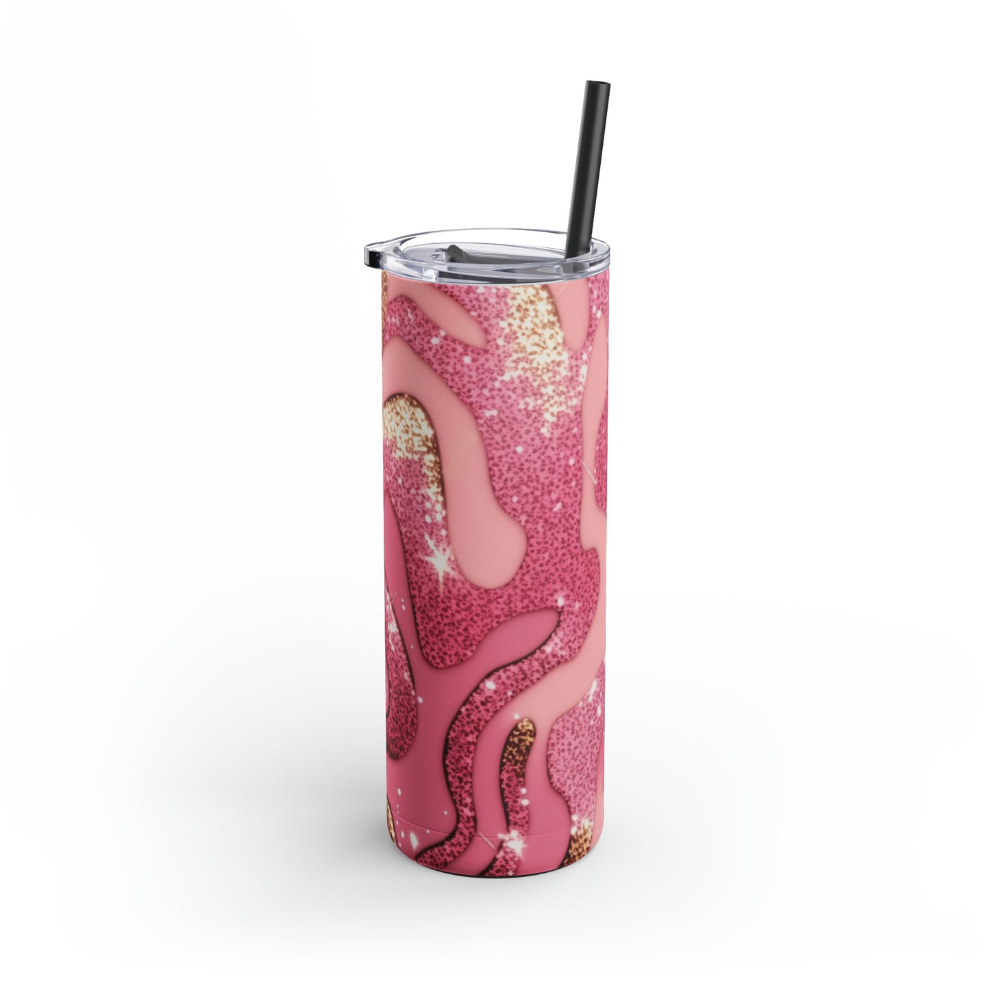 Glitter Pink Animal Maars Maker Skinny Matte Tumbler, 20oz
