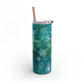 Emerald Green Snowflakes Maars Maker Skinny Matte Tumbler, 20oz