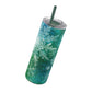 Emerald Green Snowflakes Maars Maker Skinny Matte Tumbler, 20oz