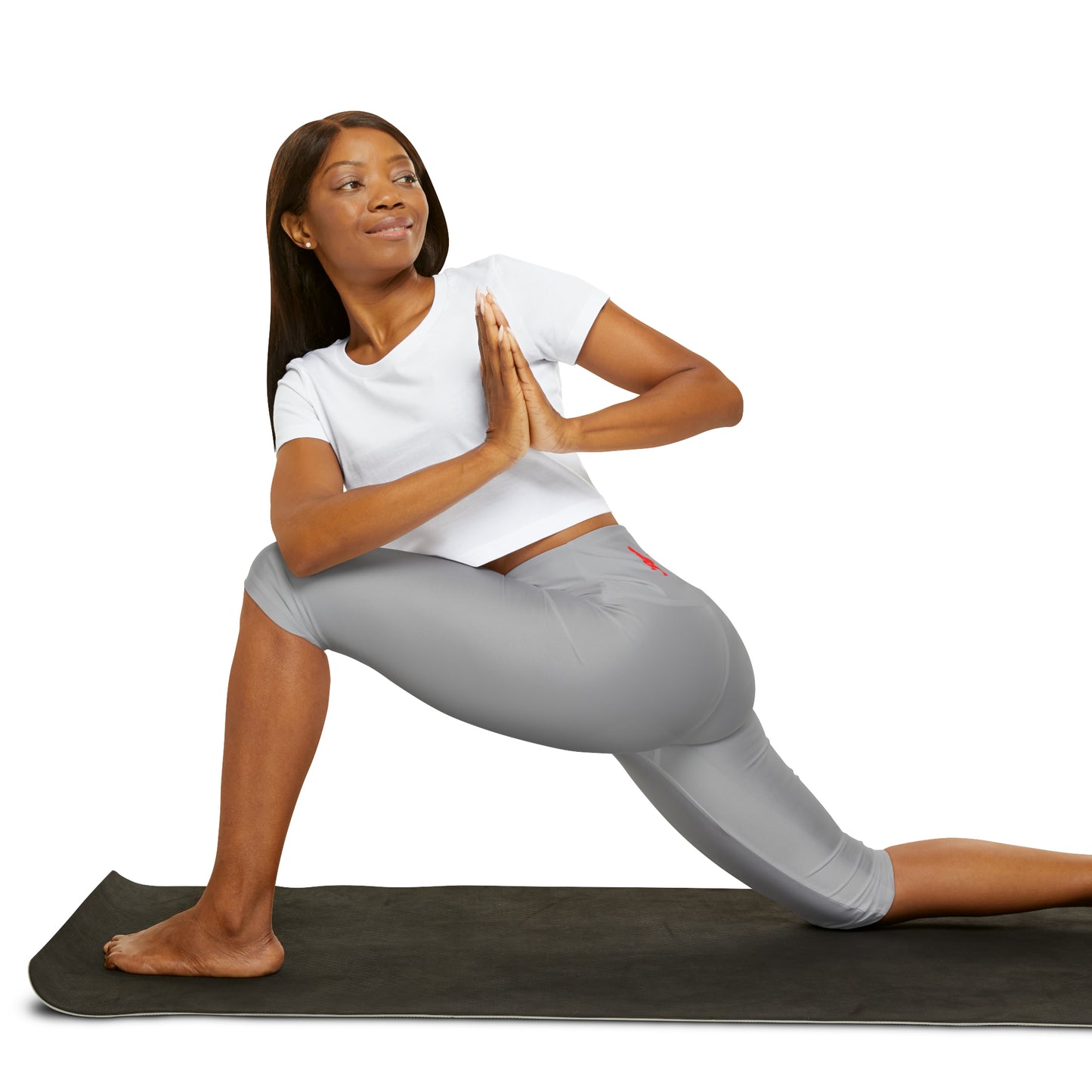 Thick-Fil-A Workout Gray Yoga Capri Leggings