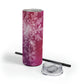 Pink Flamingo Snowflakes Maars Maker Skinny Matte Tumbler, 20oz