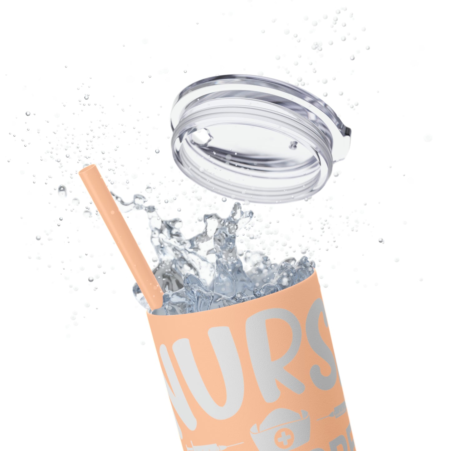 Nurse In Progress Loading Please Wait Skinny Tumbler with Straw, 20oz