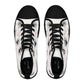 Black and Pink Hearts-Women's High Top Sneakers