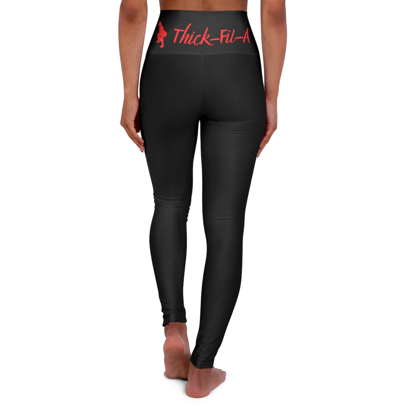 Thick-Fil-A Black Workout Gym High Waisted Yoga Leggings