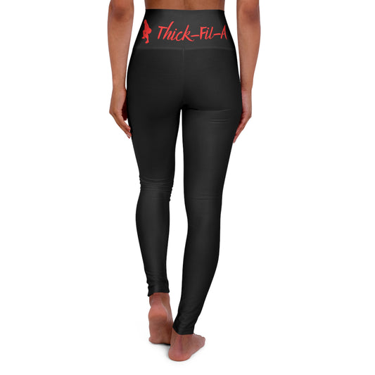 Thick-Fil-A Black Workout Gym High Waisted Yoga Leggings