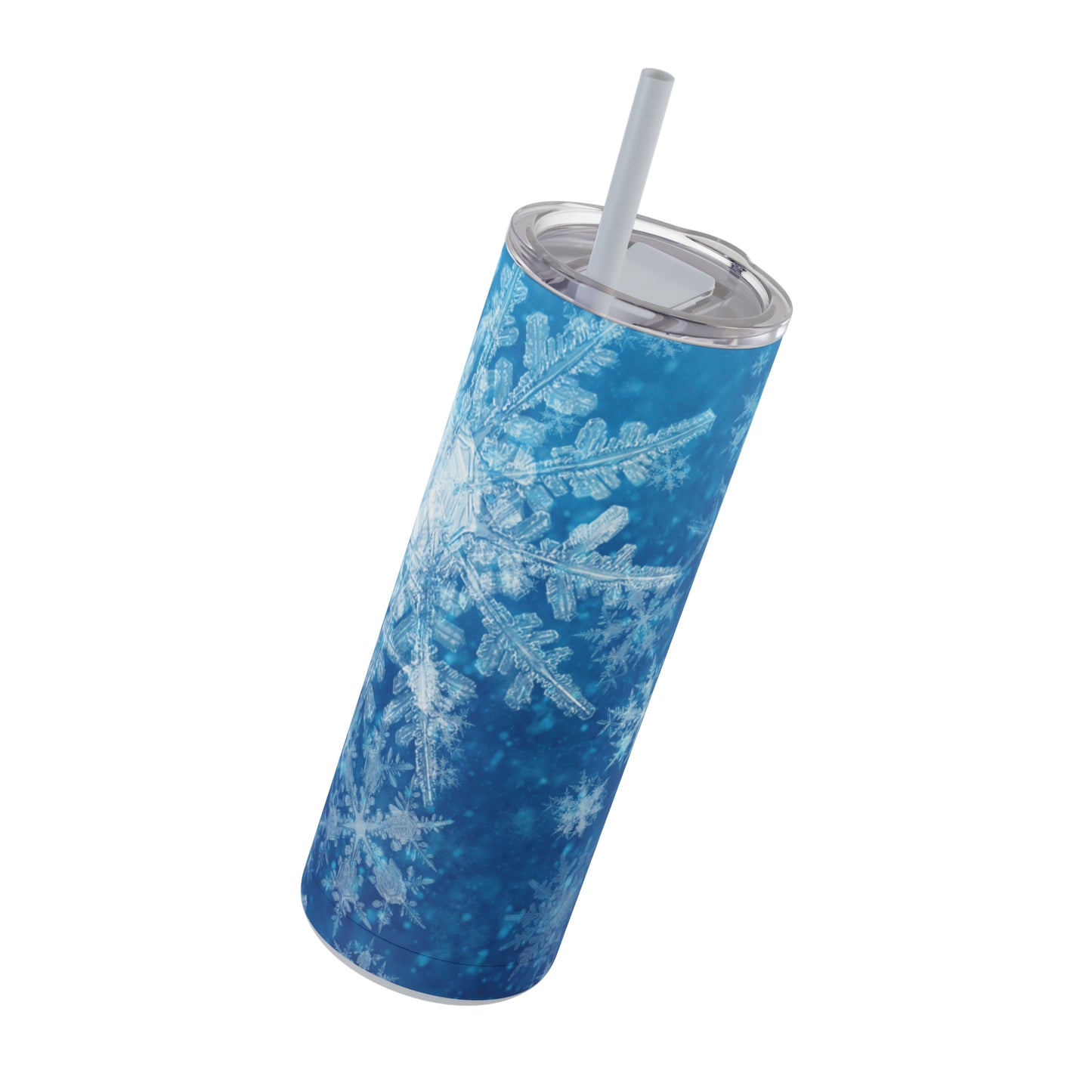 Sky Blue Snowflakes Maars Maker Skinny Matte Tumbler, 20oz