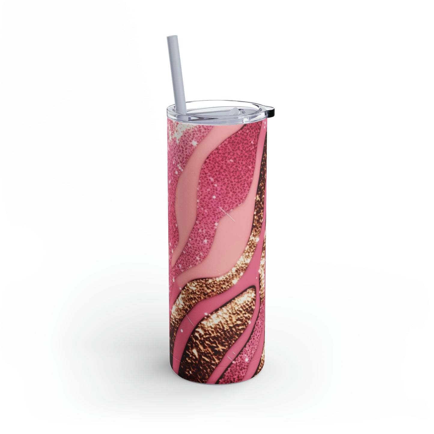 Glitter Pink Animal Maars Maker Skinny Matte Tumbler, 20oz