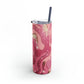 Glitter Pink Animal Maars Maker Skinny Matte Tumbler, 20oz