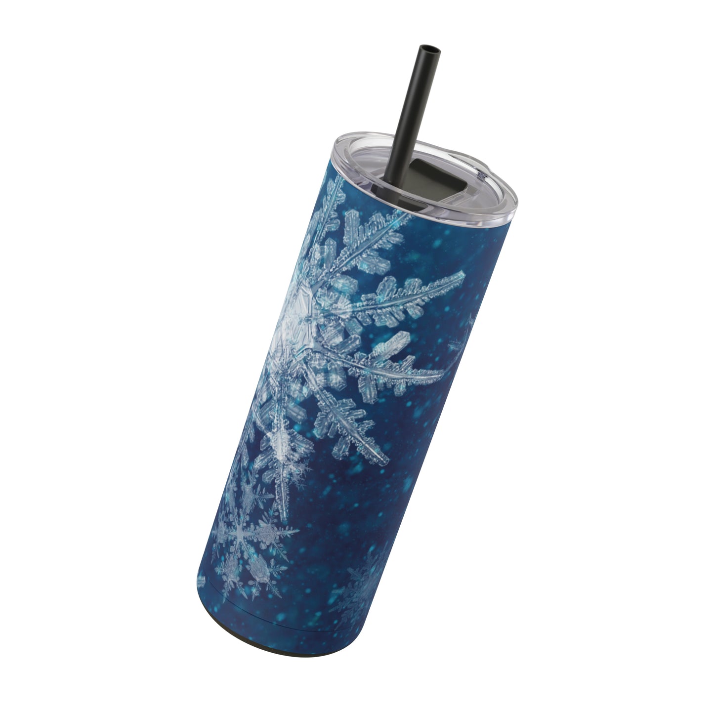 Midnight Sky Snowflakes Maars Maker Skinny Matte Tumbler, 20oz