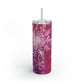 Pink Flamingo Snowflakes Maars Maker Skinny Matte Tumbler, 20oz