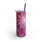Pink Flamingo Snowflakes Maars Maker Skinny Matte Tumbler, 20oz