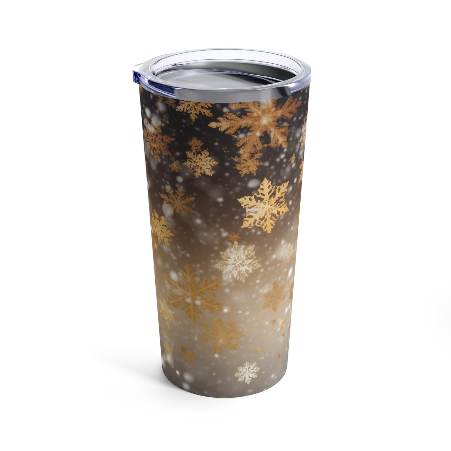 Gold Christmas Snow Flakes Tumbler 20oz