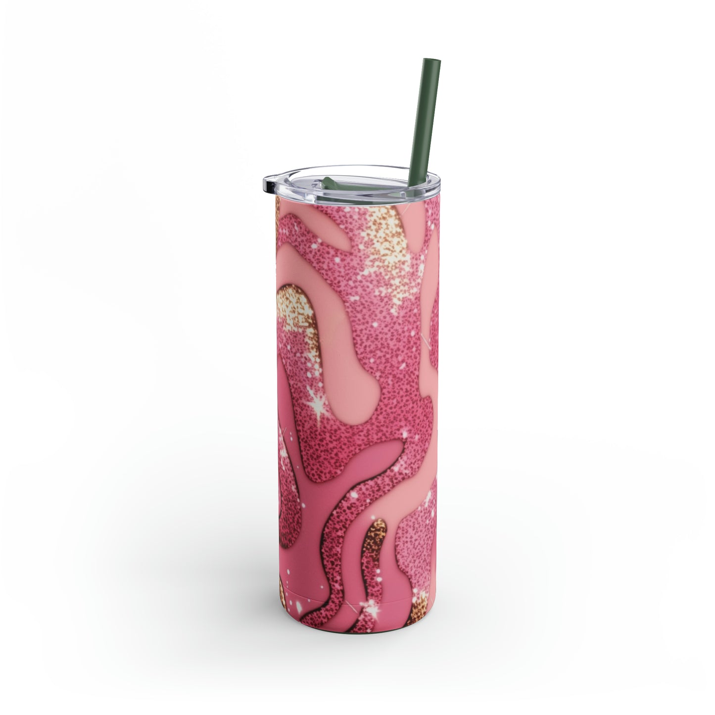 Glitter Pink Animal Maars Maker Skinny Matte Tumbler, 20oz