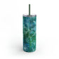 Emerald Green Snowflakes Maars Maker Skinny Matte Tumbler, 20oz
