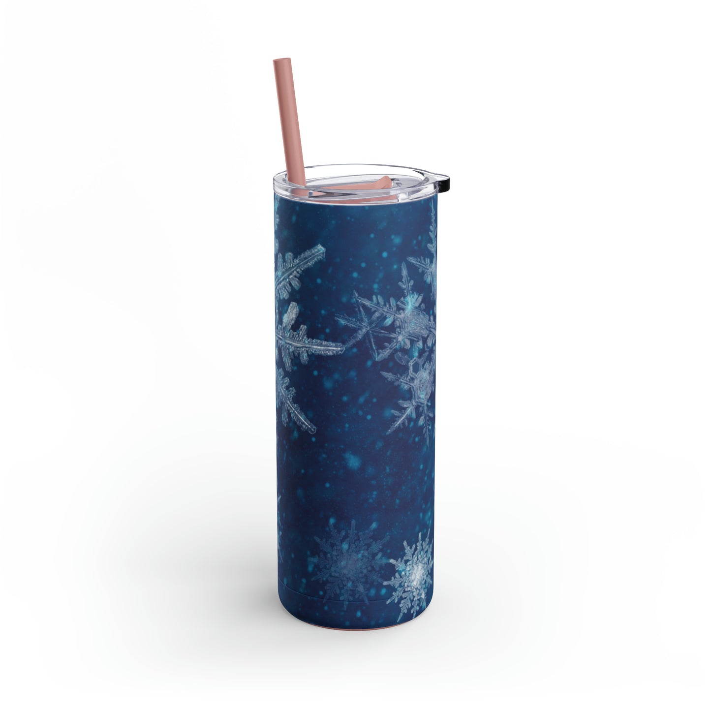 Midnight Sky Snowflakes Maars Maker Skinny Matte Tumbler, 20oz