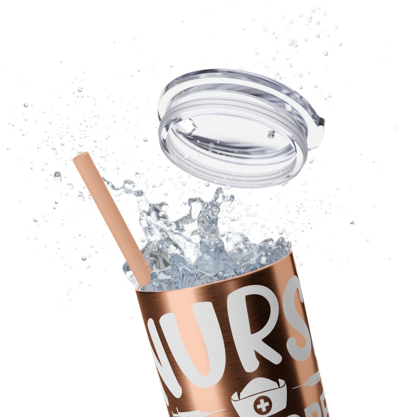 Nurse In Progress Loading Please Wait Skinny Tumbler with Straw, 20oz