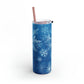 Sky Blue Snowflakes Maars Maker Skinny Matte Tumbler, 20oz